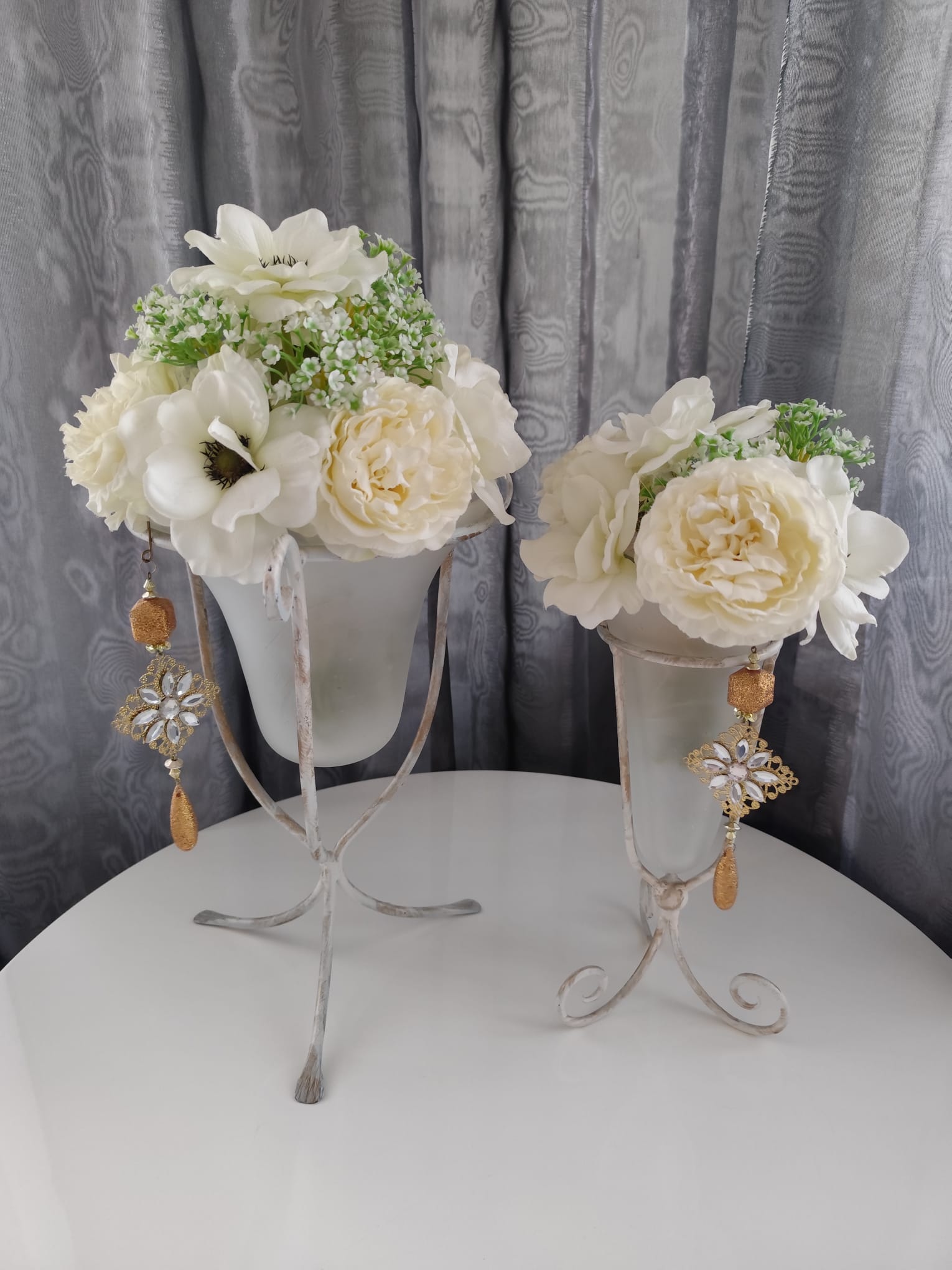 Ikebana + Váza Velká 40×23 cm – Smetanová | Steampunk, Vintage | Nika's Home