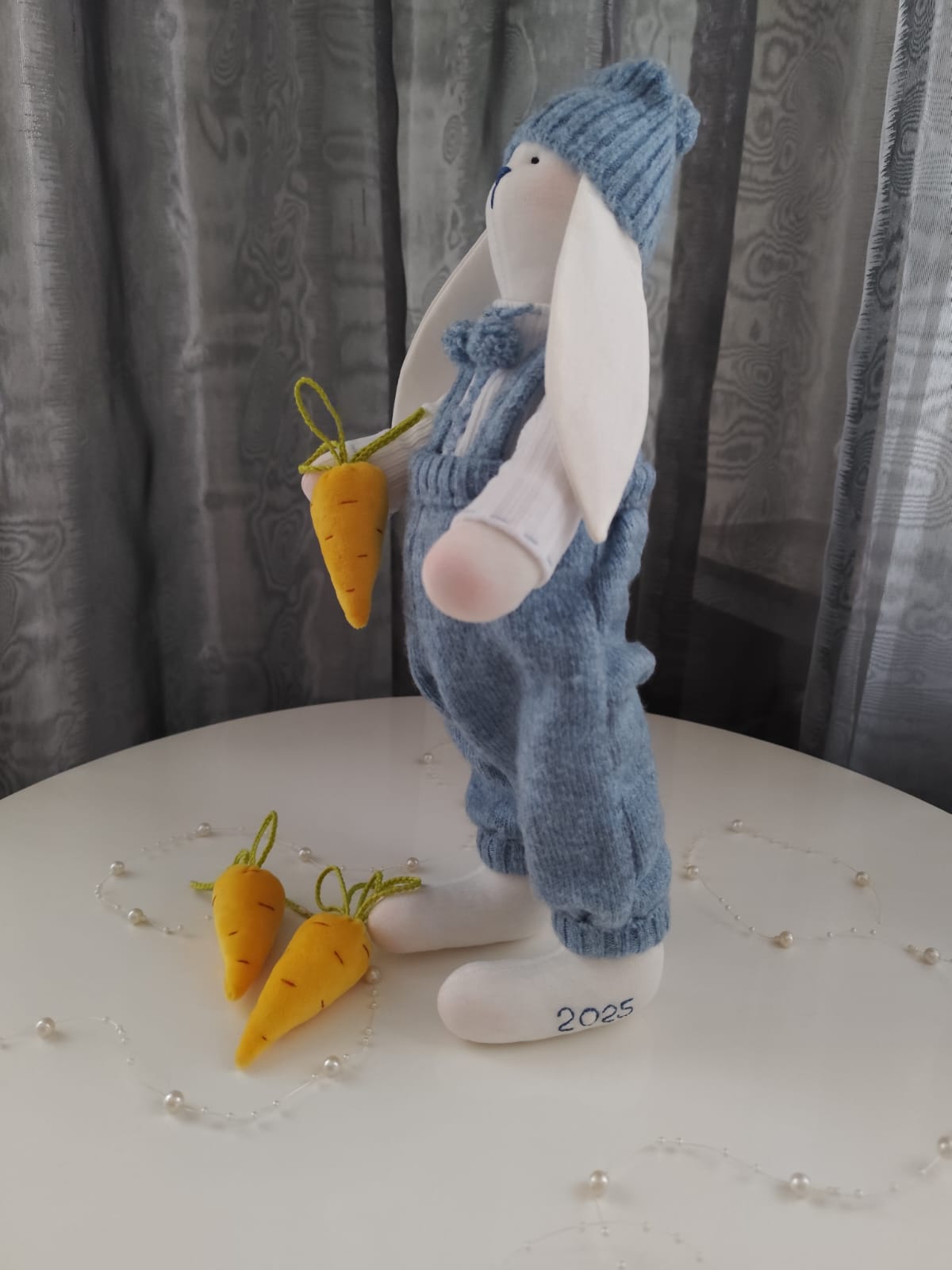 Nikaska Modrá – Ručně vyrobená panenka / králík | 39 cm | Nika's Home