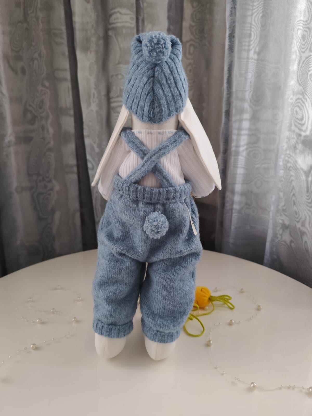 Nikaska Modrá – Ručně vyrobená panenka / králík | 39 cm | Nika's Home