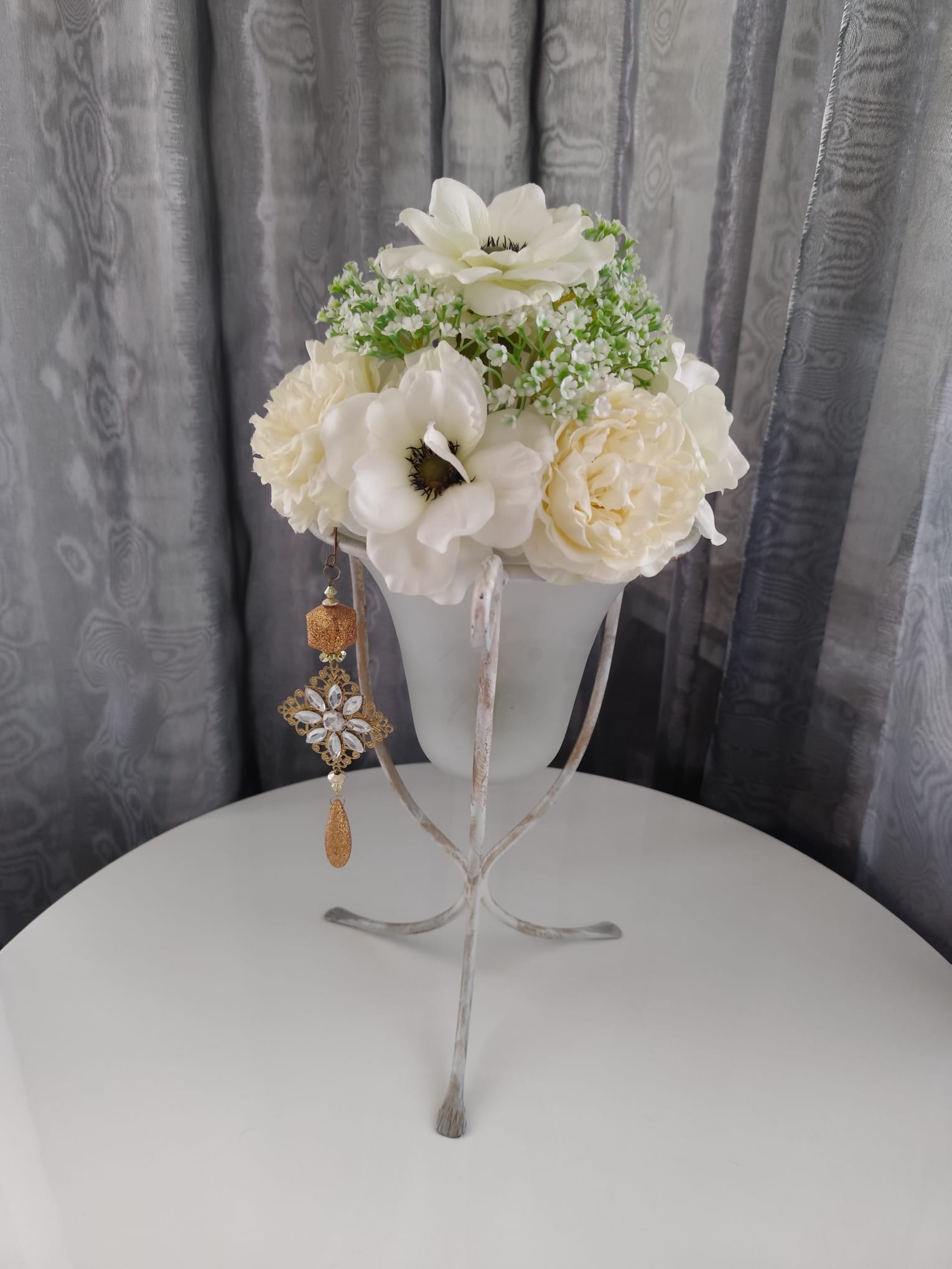 Ikebana + Váza Velká 50×26 cm – Smetanová | Steampunk, Vintage | Nika's Home