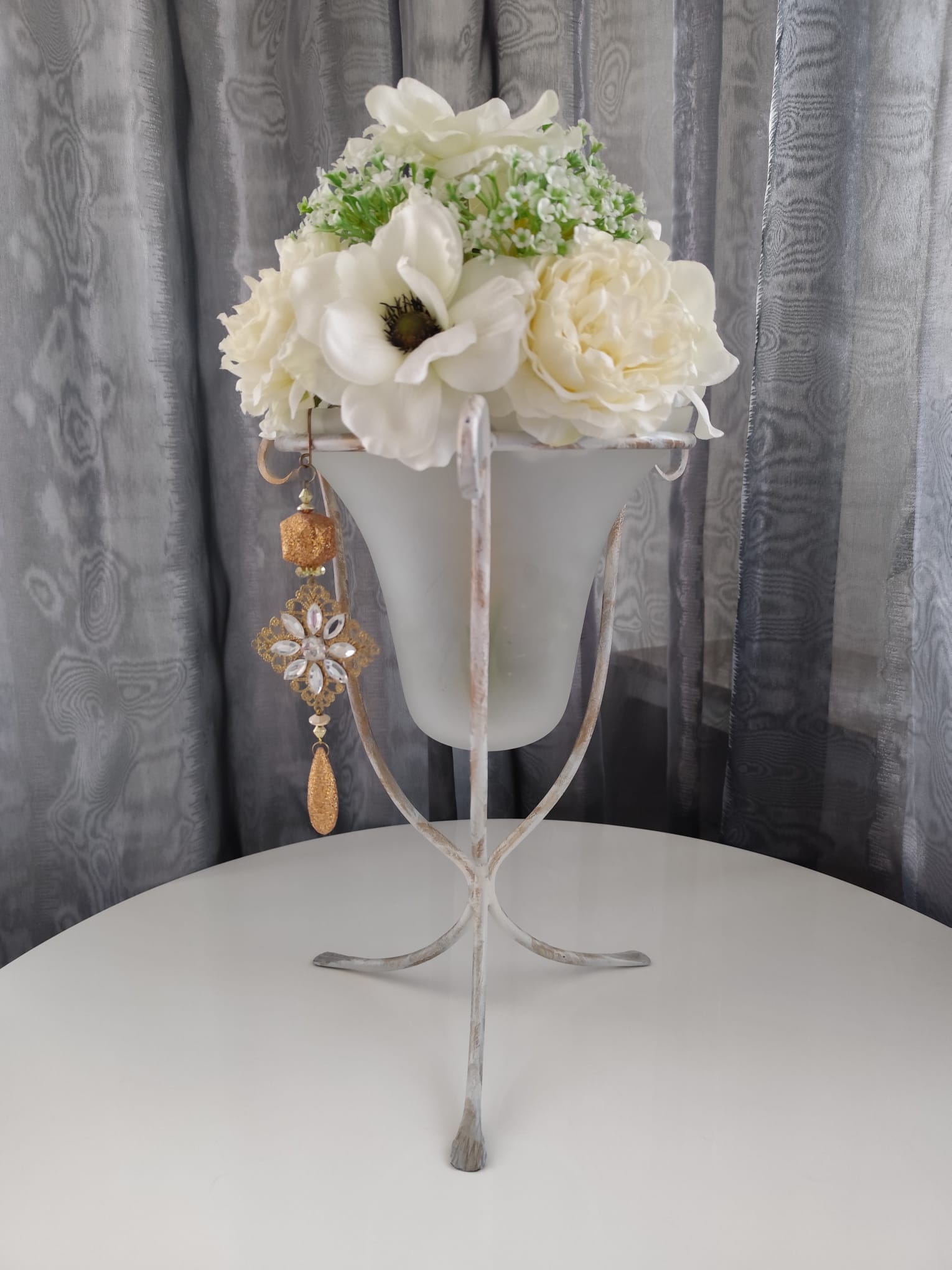 Ikebana + Váza Velká 50×26 cm – Smetanová | Steampunk, Vintage | Nika's Home