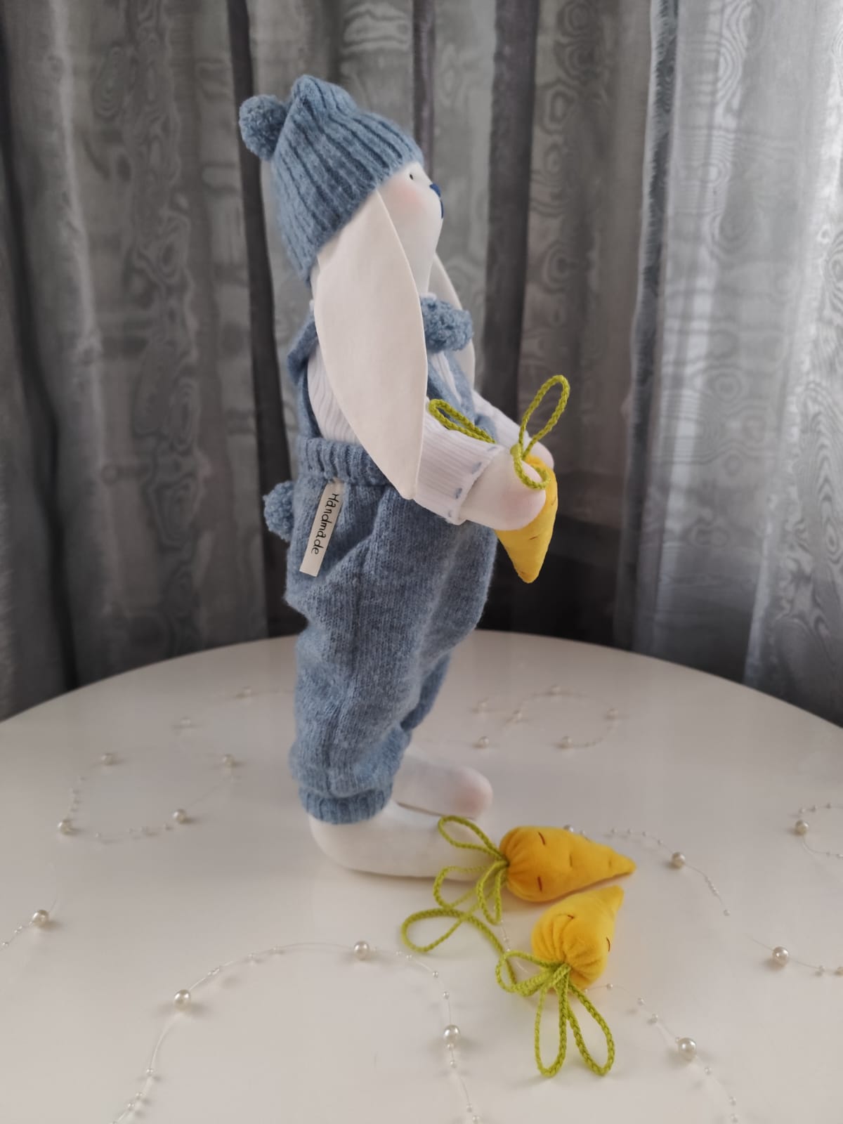 Nikaska Modrá – Ručně vyrobená panenka / králík | 39 cm | Nika's Home