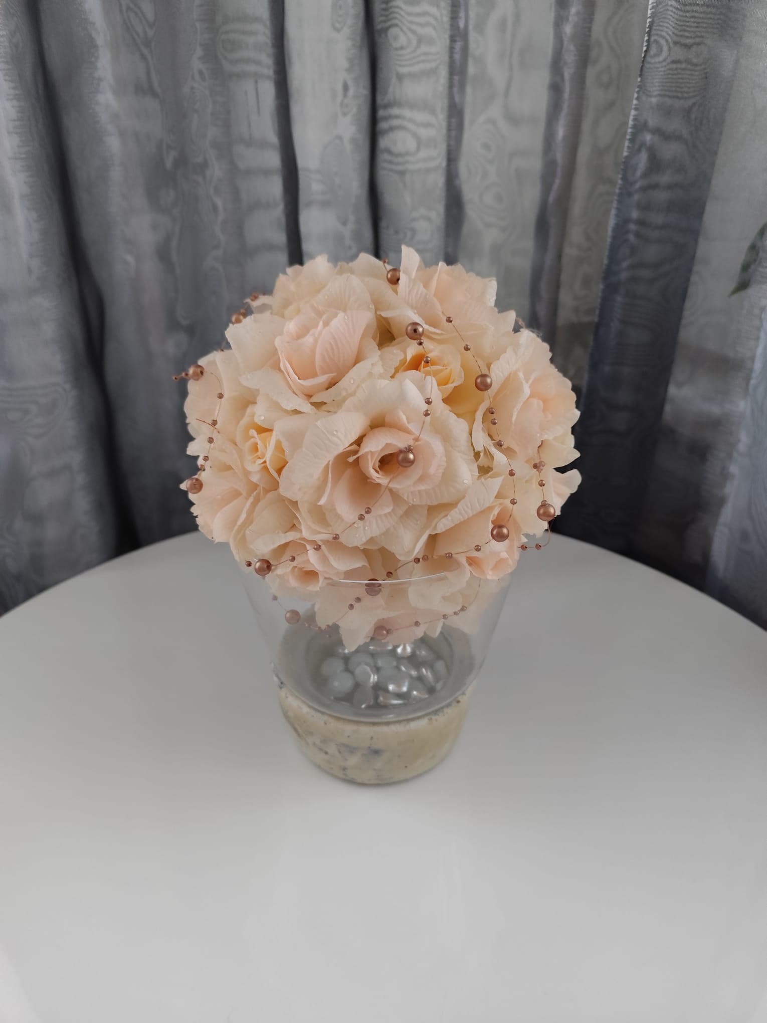 Ikebana + váza velká (31 cm x 21 cm) béžovo-růžová | Steampunk, Vintage, Industrial