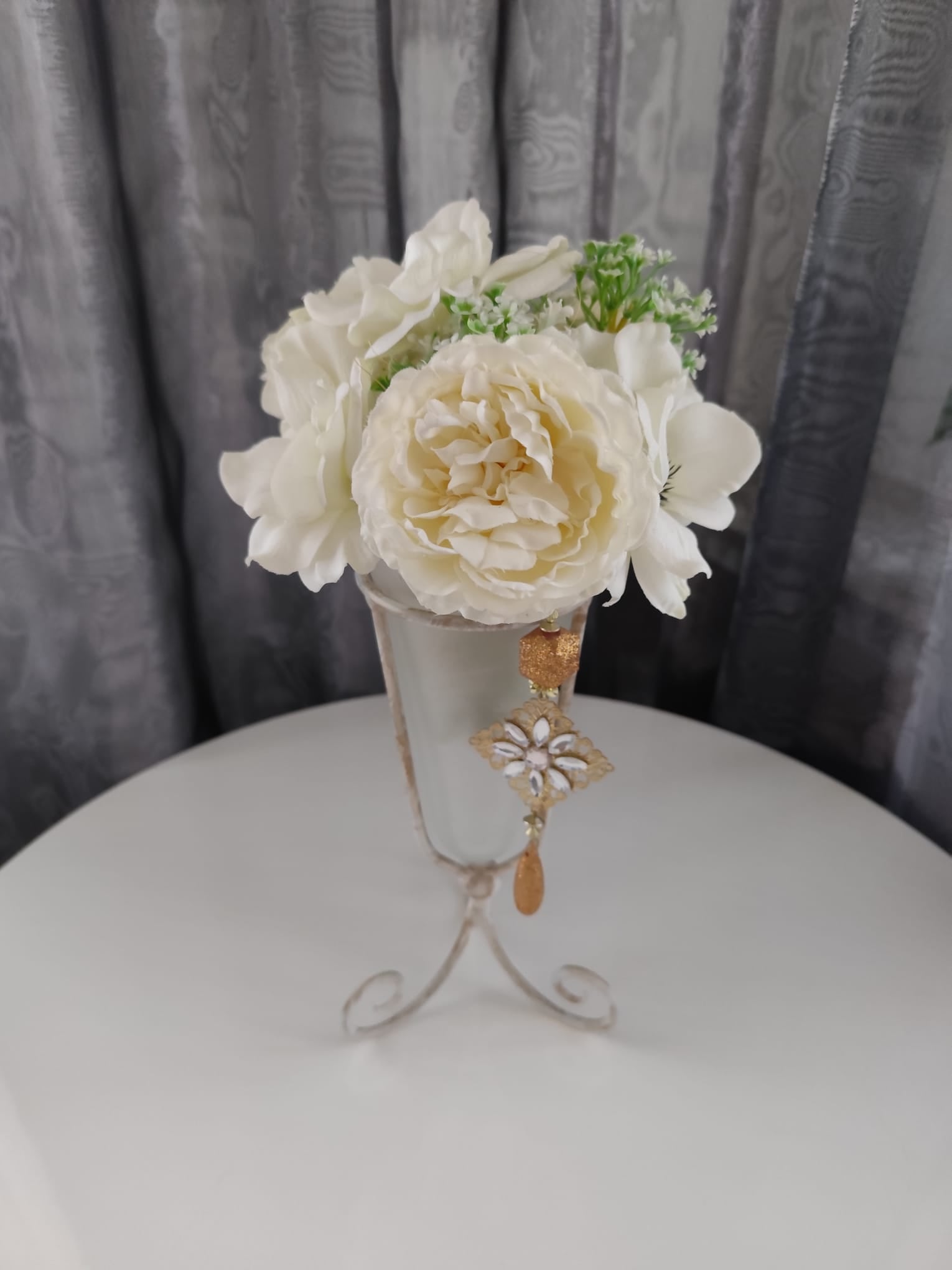 Ikebana + Váza Velká 40×23 cm – Smetanová | Steampunk, Vintage | Nika's Home