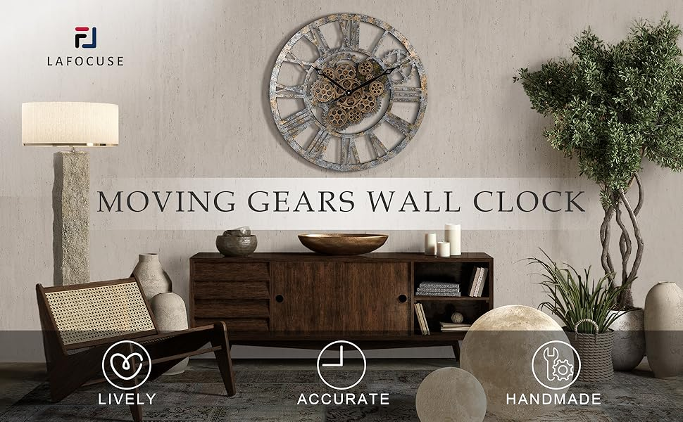 Nástěnné hodiny Steampunk – Černo-zlaté 58 cm | Vintage Industrial | Nika's Home