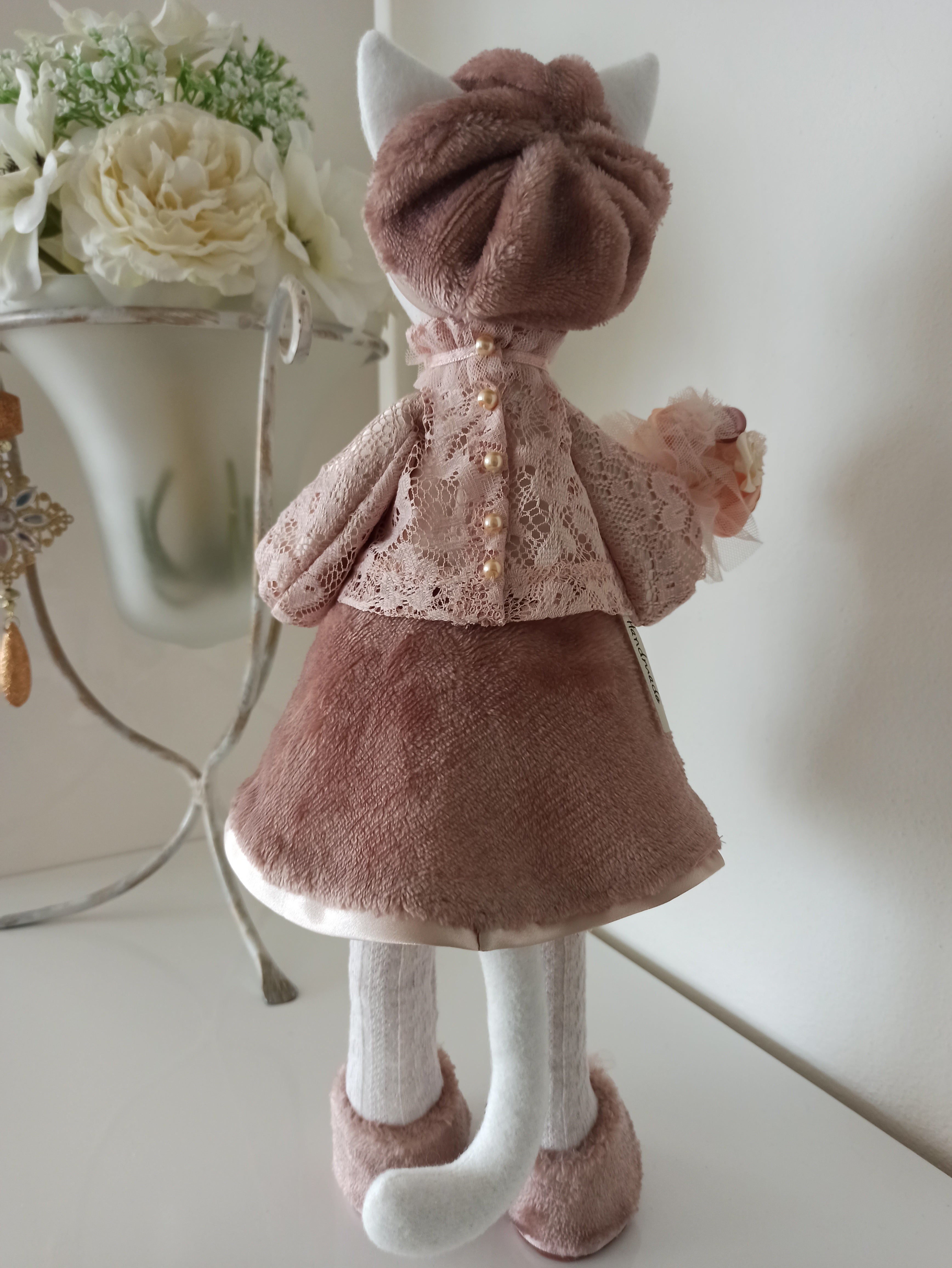 Nikaska Kočička Růžová – Ručně vyrobená panenka | 39 cm | Nika's Home