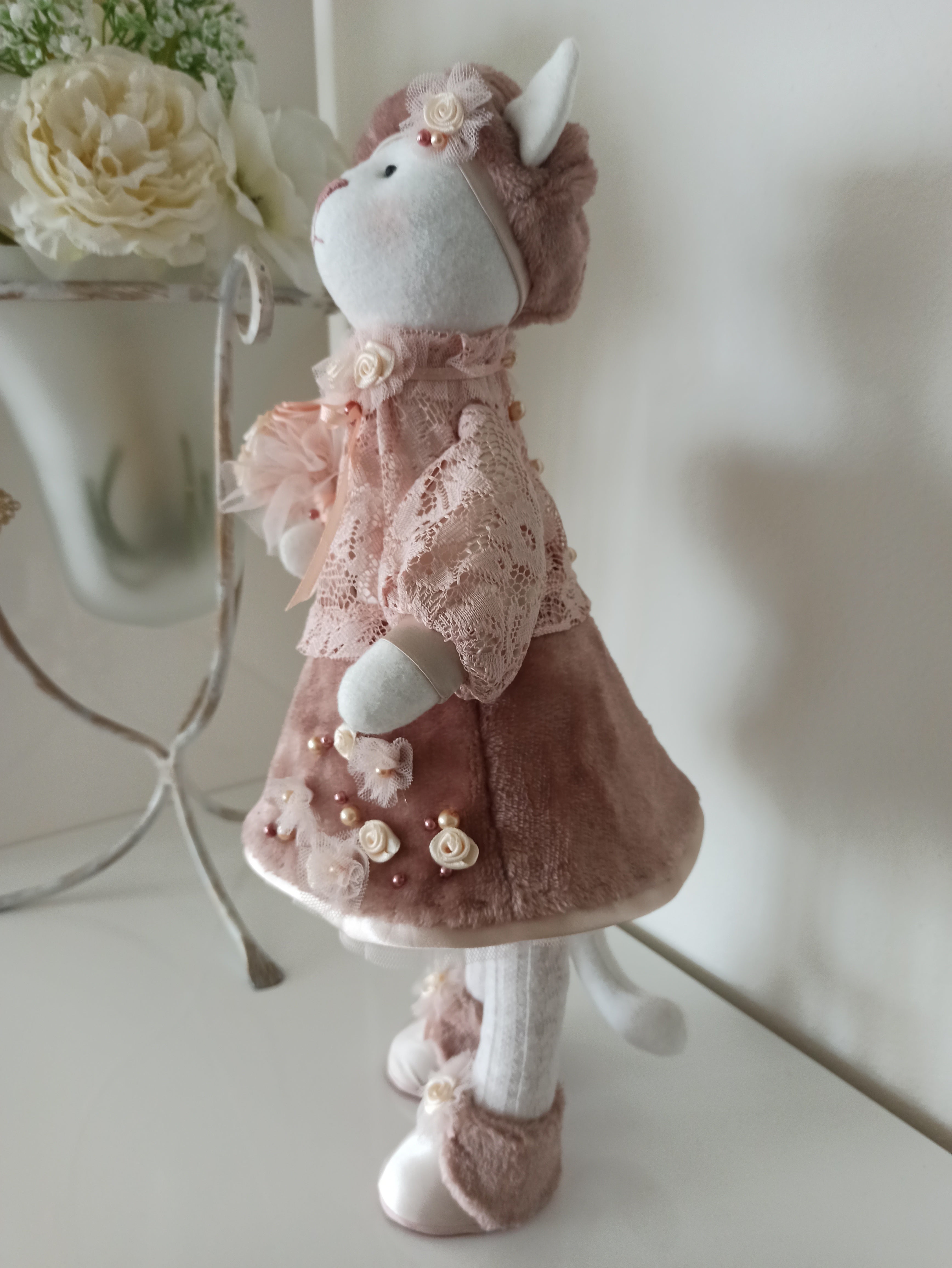 Nikaska Kočička Růžová – Ručně vyrobená panenka | 39 cm | Nika's Home