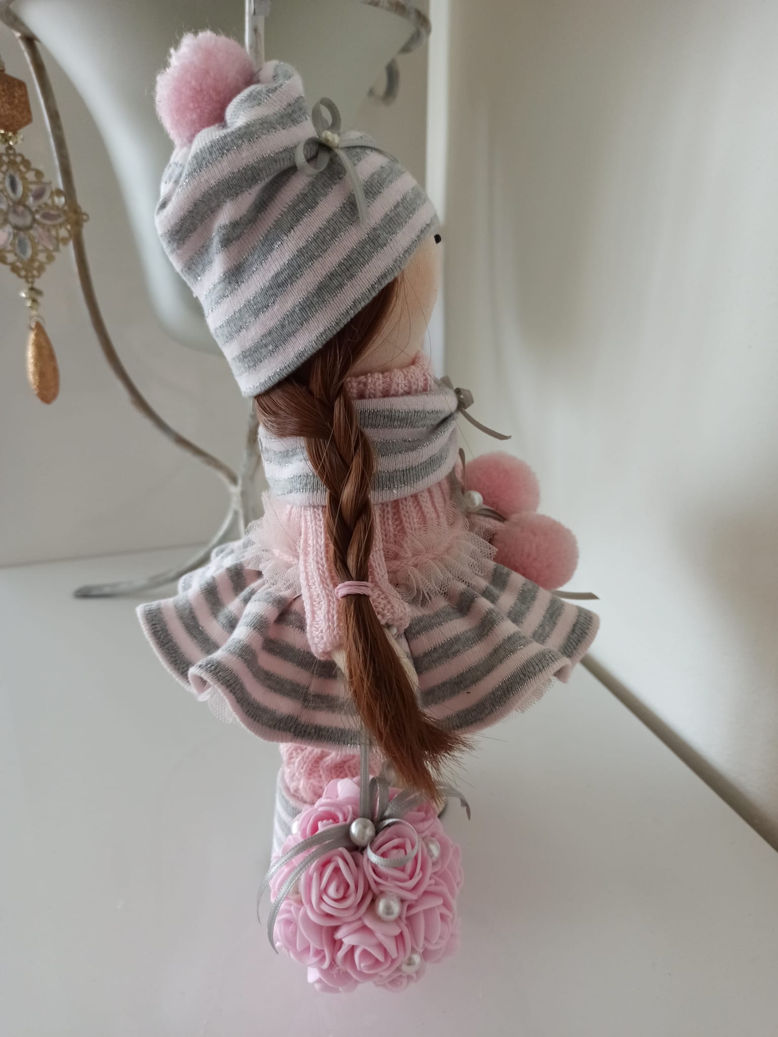 Nikaska Růžová – Ručně vyrobená panenka | 26 cm | Nika's Home