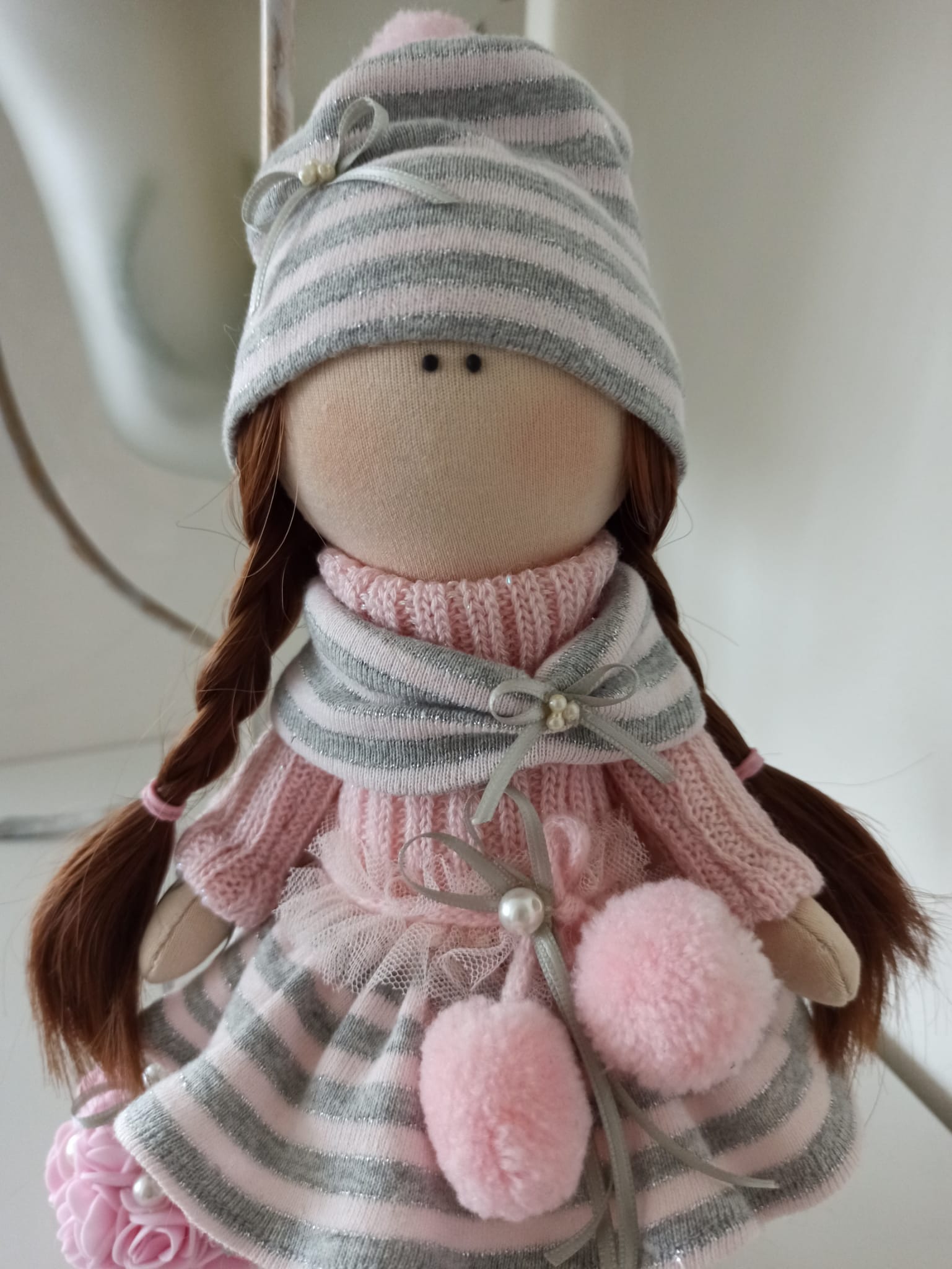 Nikaska Růžová – Ručně vyrobená panenka | 26 cm | Nika's Home