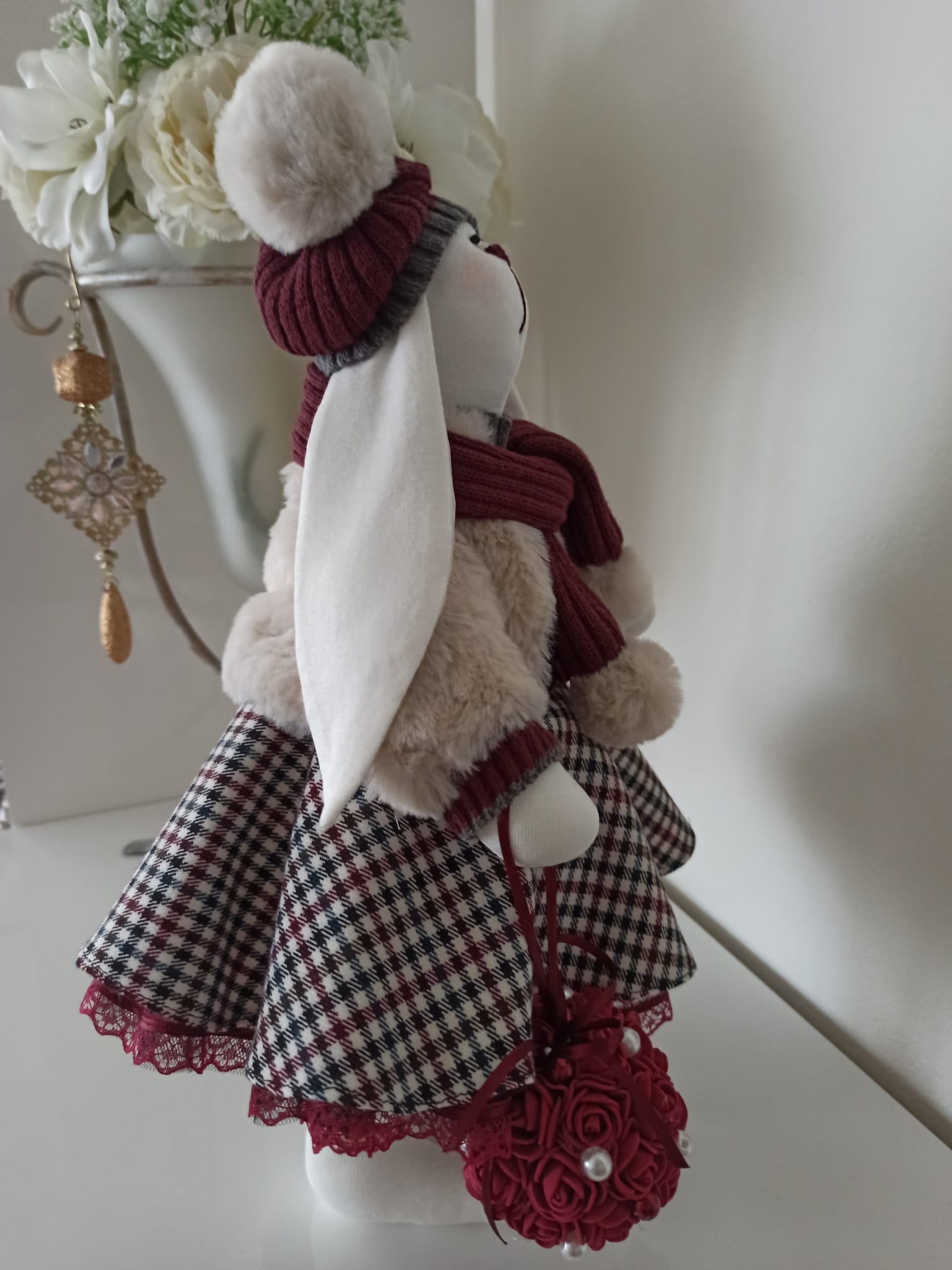 Nikaska Rabbit Bordo – Sada | Dekorativní Panenka | Nika's Home