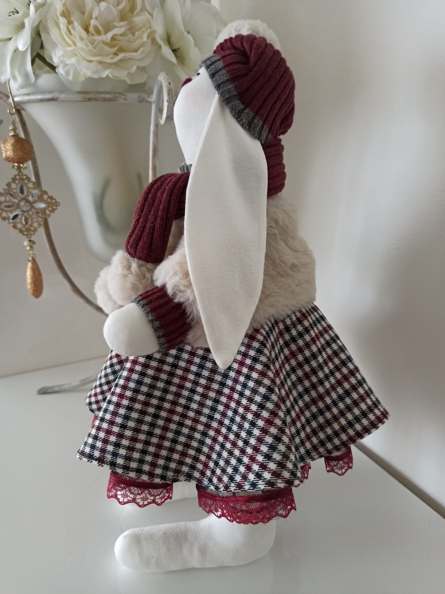 Nikaska Rabbit Bordo – Sada | Dekorativní Panenka | Nika's Home