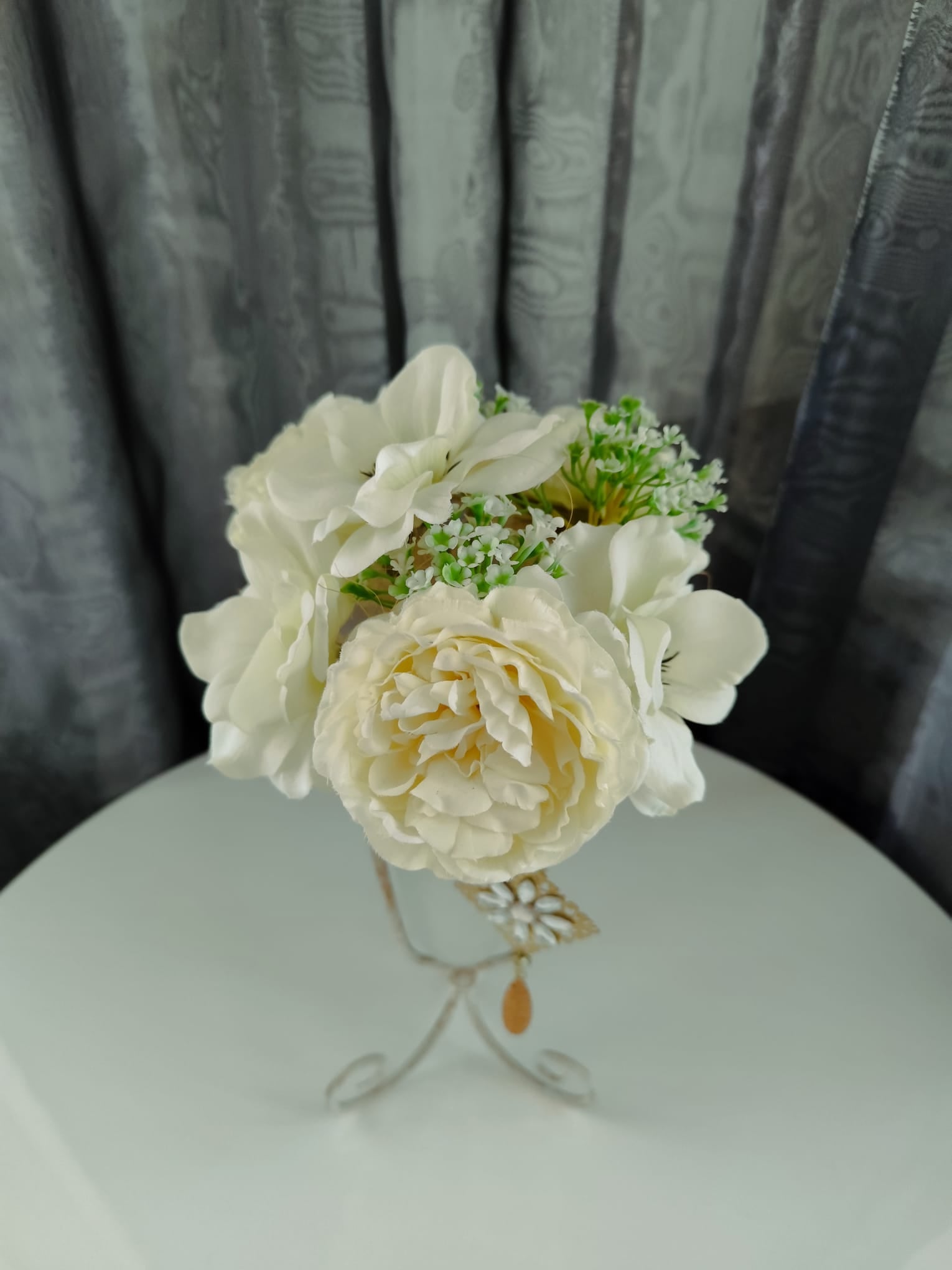 Ikebana + Váza Velká 40×23 cm – Smetanová | Steampunk, Vintage | Nika's Home